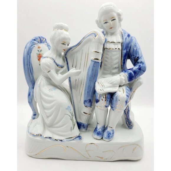 Unbranded Other - Vintage Porcelain Music Serenade Figurines Man and Woman Reproduction Unbranded